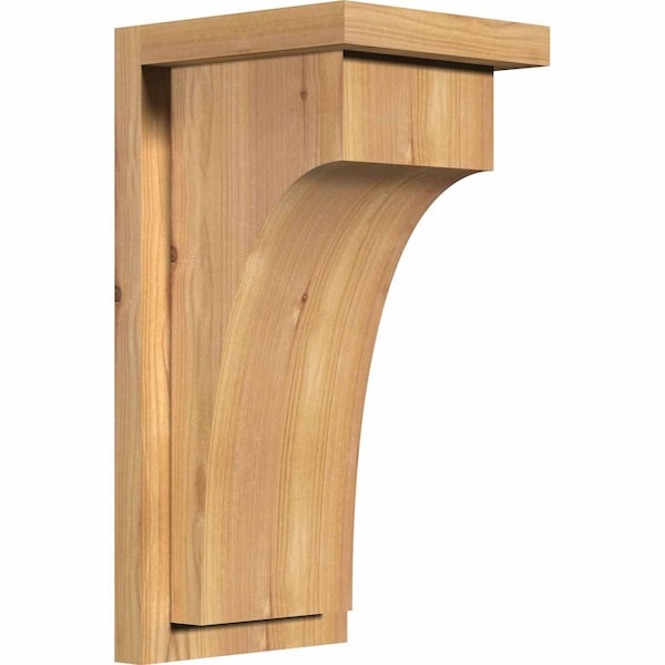 Ekena Millwork Huntington Smooth Corbel w/Backplate, Western Red Cedar, 7 1/2"W x 8"D x 16"H COR08X08X16HUN01SWR - main